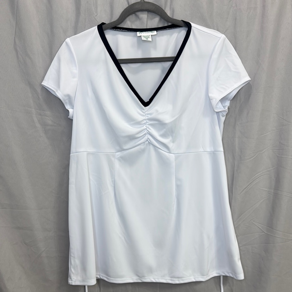 Motherhood Maternity White Ruched Blouse